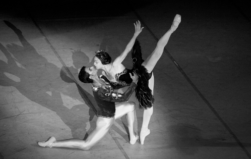 Black Swan 16 Viengsay Valdes and Arián Molina perform on stage during  ‟Black Swan‟ performed by Cuban National Ballet  at Gran Teatro de  Habana in 2011.