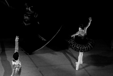 Black Swan 6 Viengsay Valdes and Arián Molina perform on stage during  ‟Black Swan‟ performed by Cuban National Ballet  at Gran Teatro de  Habana in 2011.