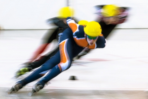 Brian Baggerman from Netherlands during the 1000m junior of the shorttrack Starclass 3 Europa Cup in Hasselt, Belgium.