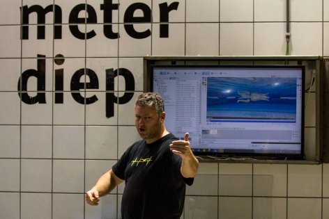  Belgian coach Rik Valcke gives instructions during a training at the swimming pool as part of the preparation for the Olympics in 2016 at the Flemish Training Center of the Swimming Federation in Wachtebeke, Belgium.  