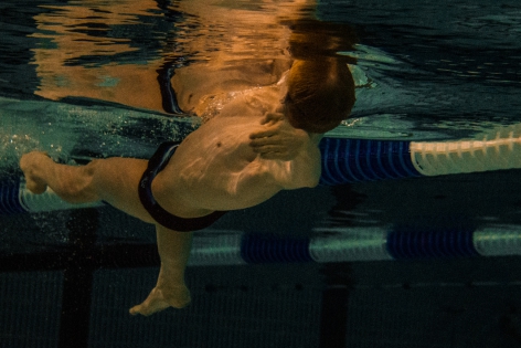  Belgian swimmer Nils Van Audekerke during a training at the swimming pool as part of the preparation for the Olympics in 2016 at the Flemish Training Center of the Swimming Federation in Wachtebeke, Belgium. 