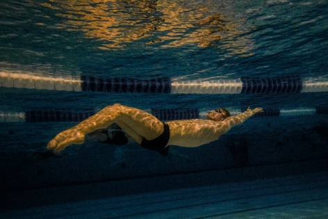  Belgian swimmer Nils Van Audekerke during a training at the swimming pool as part of the preparation for the Olympics in 2016 at the Flemish Training Center of the Swimming Federation in Wachtebeke, Belgium.  