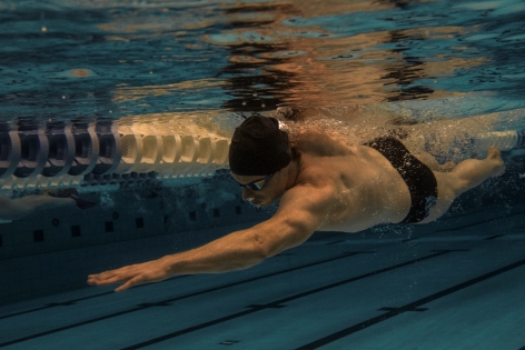  Belgian swimmer Louis Croenen in action during a training at the swimming pool as part of the preparation for the Olympics in 2020 at the Flemish Training Center of the Swimming Federation in Antwerp. 