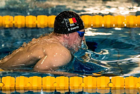  Basten Caerts of Belgium competes in the Men's 200m Breastroke finals on day Three of the Flemish swimming  Championships at the Olympic swimming Centre on February 26, 2017 in Antwerp, Belgium 