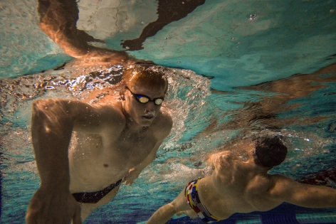  Belgian swimmer Nils Van Audekerke in action during a training at the swimming pool as part of the preparation for the Olympics in 2016 at the Flemish Training Center of the Swimming Federation in Wachtebeke, Belgium.  