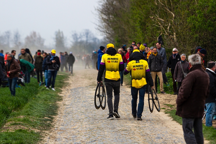  Soigneurs during Paris-Roubaix 2019.